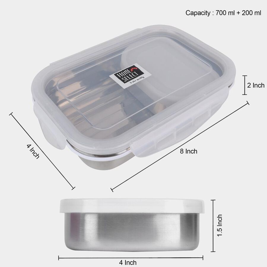 Steel Lunch Box, 2 Containers, , large image number null
