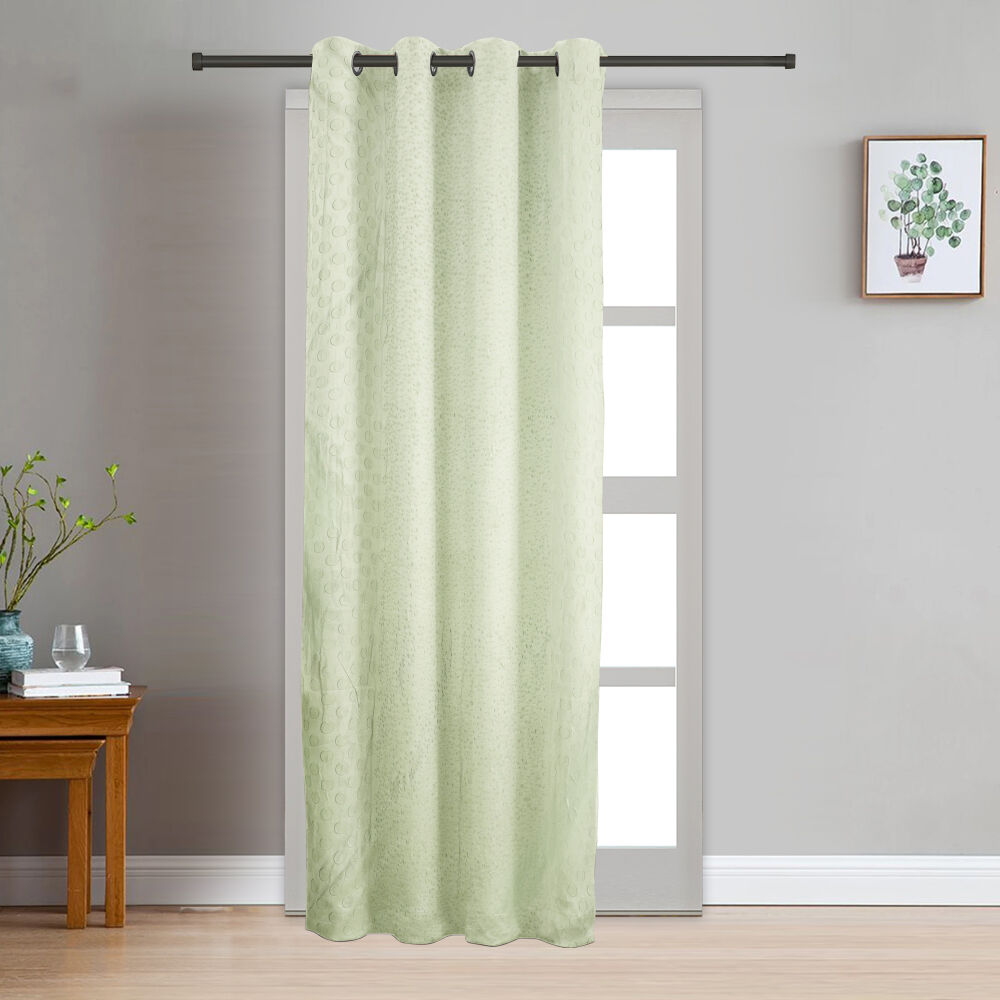 Home Beautiful                         7 ft. Light Green Polyester Curtain