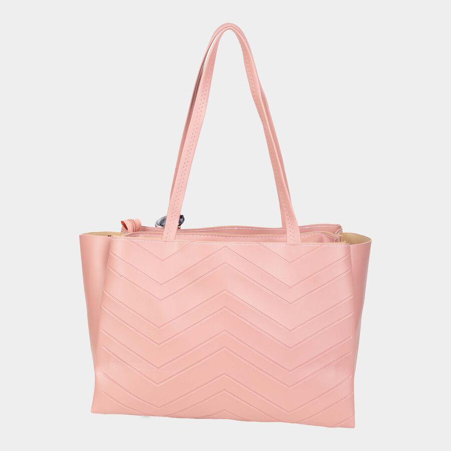 Women's Polyurethane Tote Bag, Textured, Medium Size, , large image number null