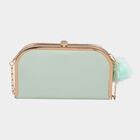 Women's Light Green Polyurethane Clutch Bag, , small image number null