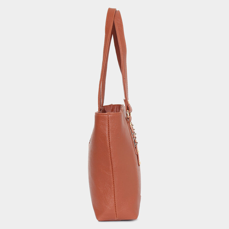 Women's Polyurethane Tote Bag, Embellished, Medium Size, , large image number null