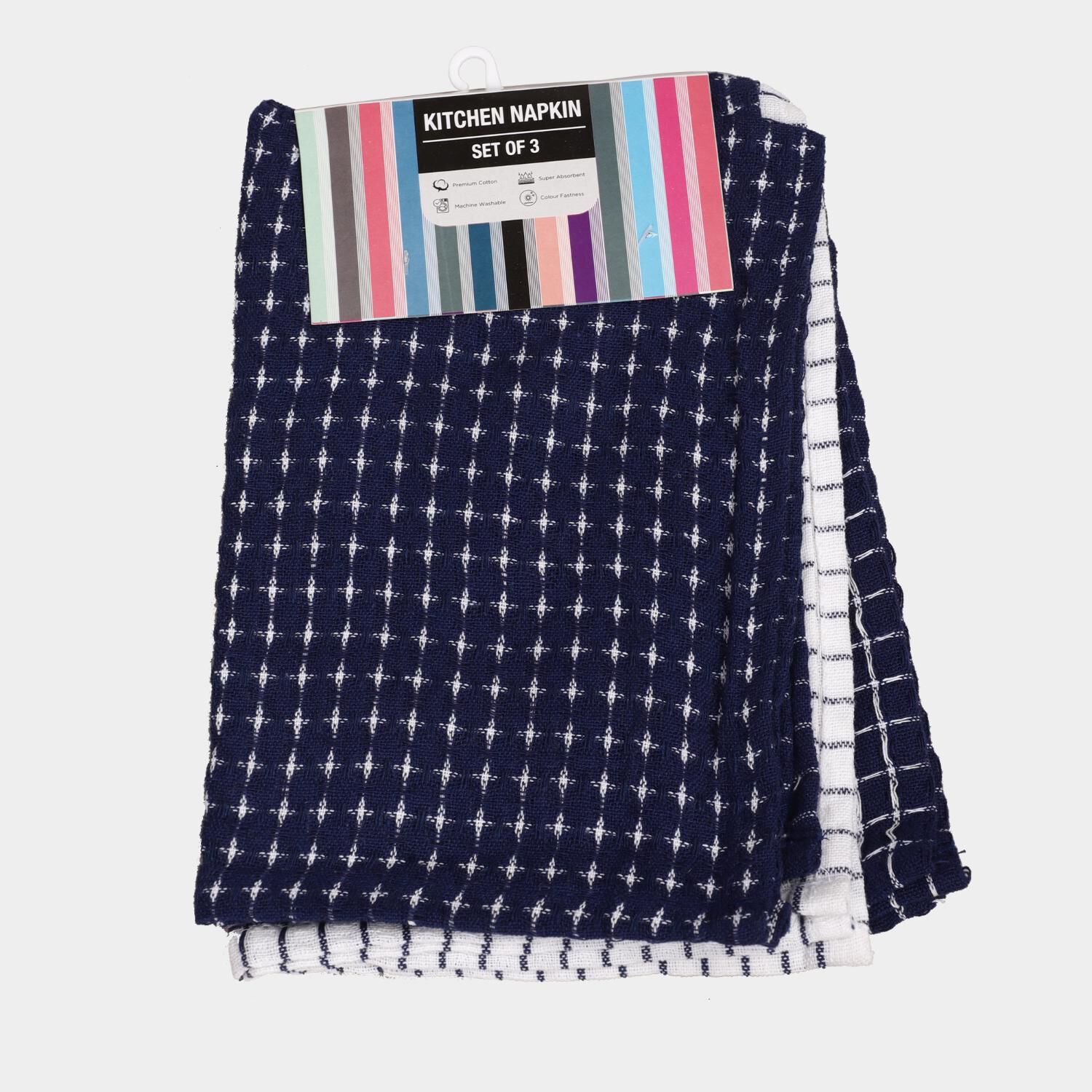 Home Beautiful                         Cotton Blend Kitchen Napkin Set of 3