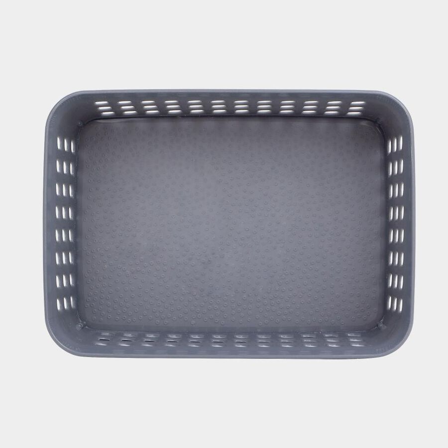 Grey Plastic Basket, Set of 3, , large