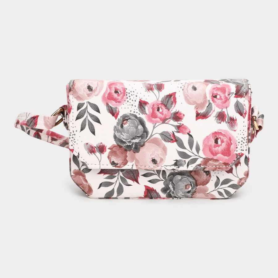 Women's Pink Polyurethane Sling Bag, , large image number null