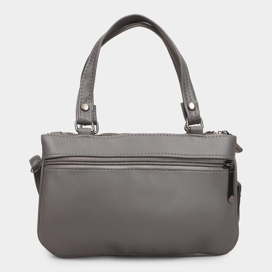 Women's Grey Polyurethane Handbag, , large image number null