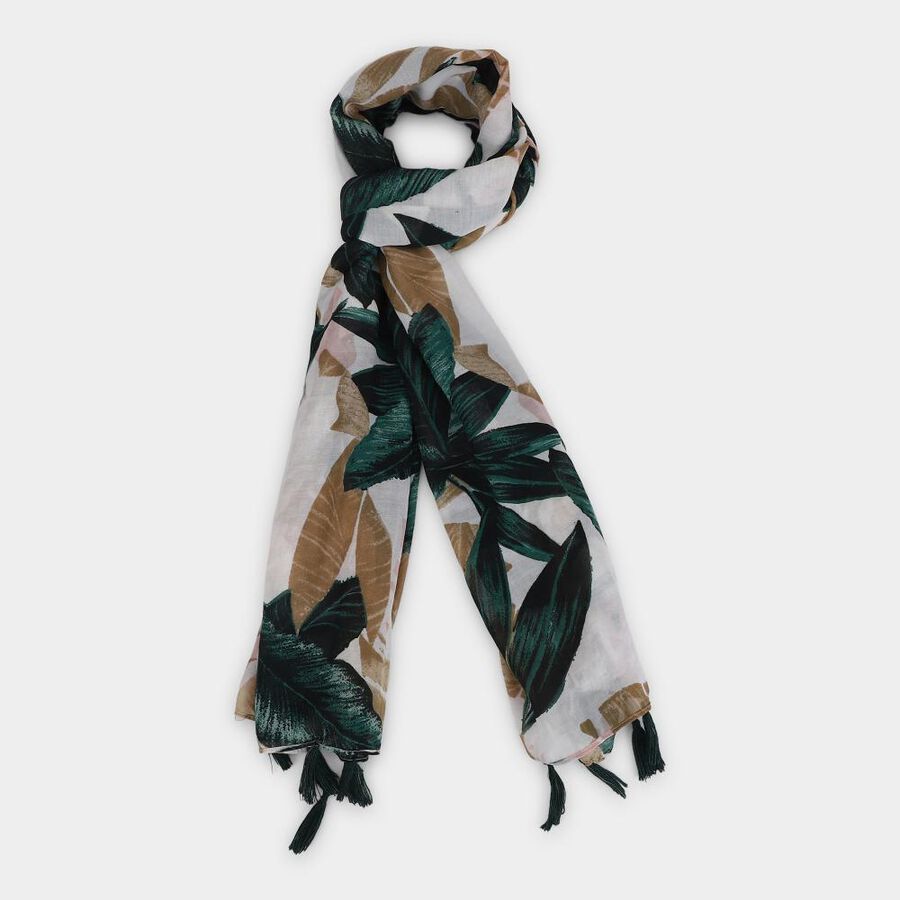 Women's Off-White Nylon/Polyester Scarf, , large