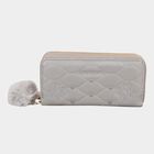 Women's Grey Polyurethane Clutch Bag, , small image number null