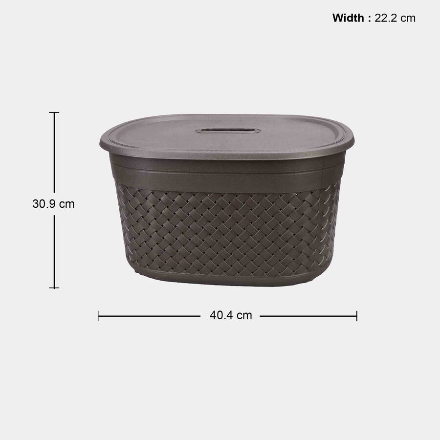 Brown Plastic Basket, , large