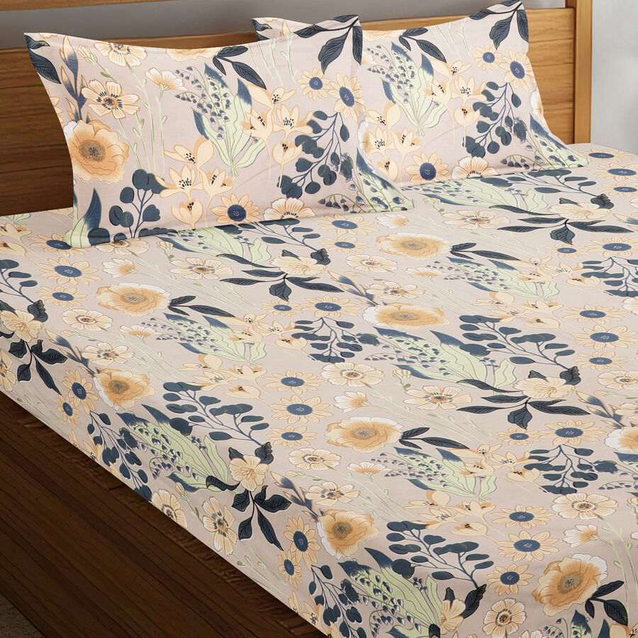 120 GSM Yellow Microfiber Double Bedsheet, , large image number null