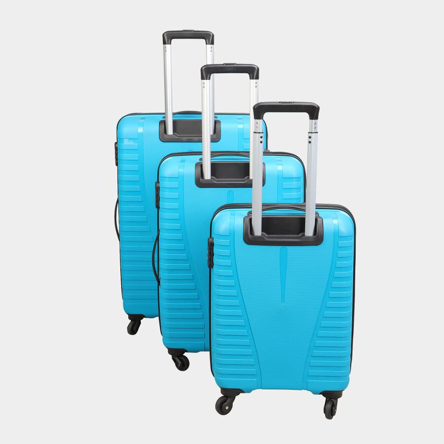 4-Wheel Light Blue Polypropylene Hard Case Trolley, Small + Medium + Large, , large image number null