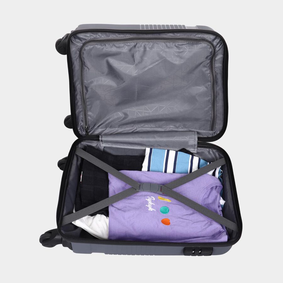 4-Wheel Dark Grey Polypropylene Hard Case Trolley, Small, , large image number null
