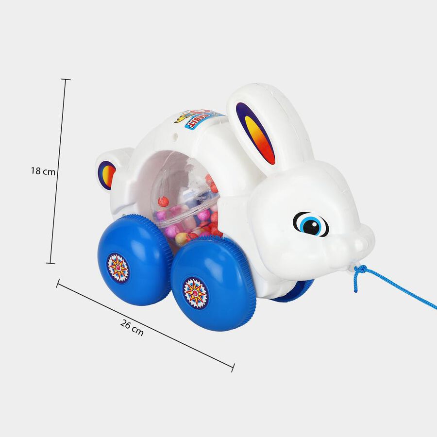 Kid's White Plastic Pull Along, , large