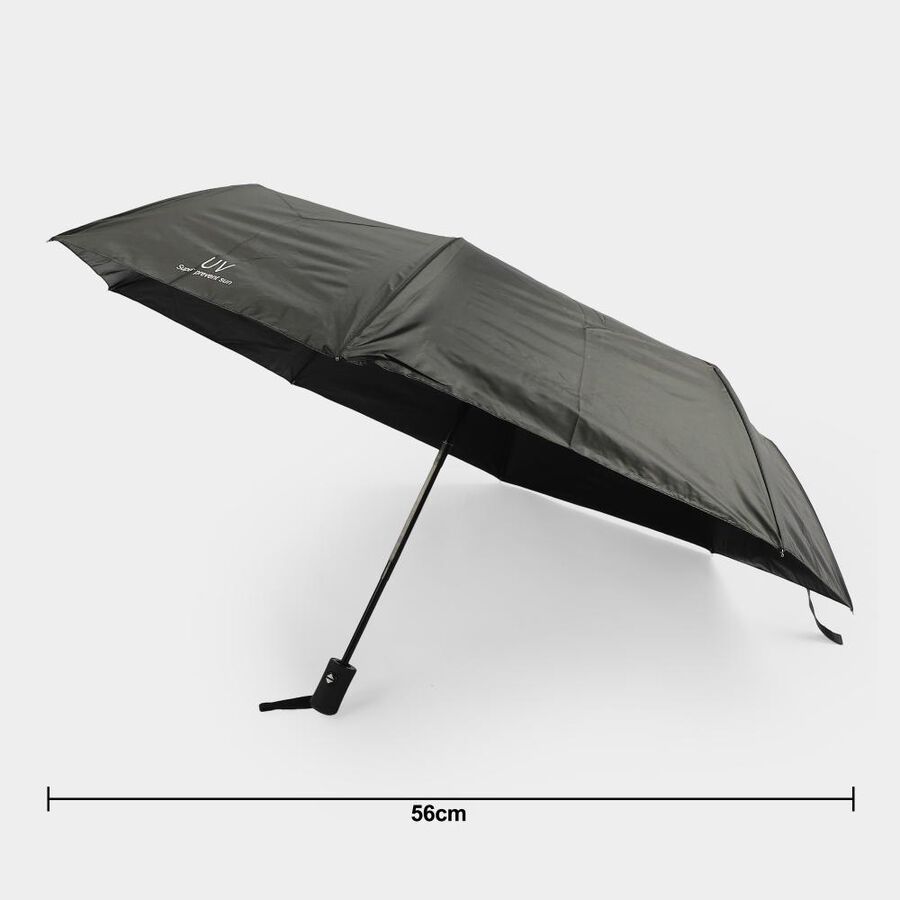 Woman's Black Polyester Umbrella, , large