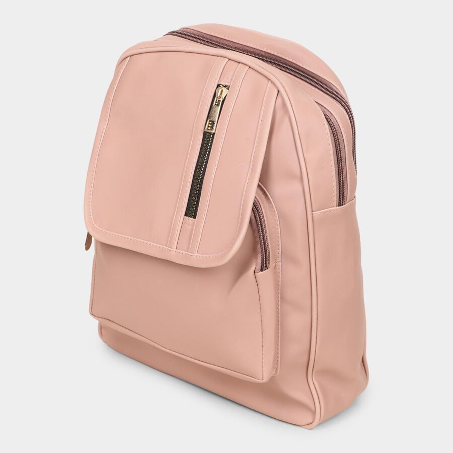 Women's Pink Polyurethane Backpack, , large image number null