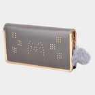 Women's Grey Polyurethane Hand Pouch, , small