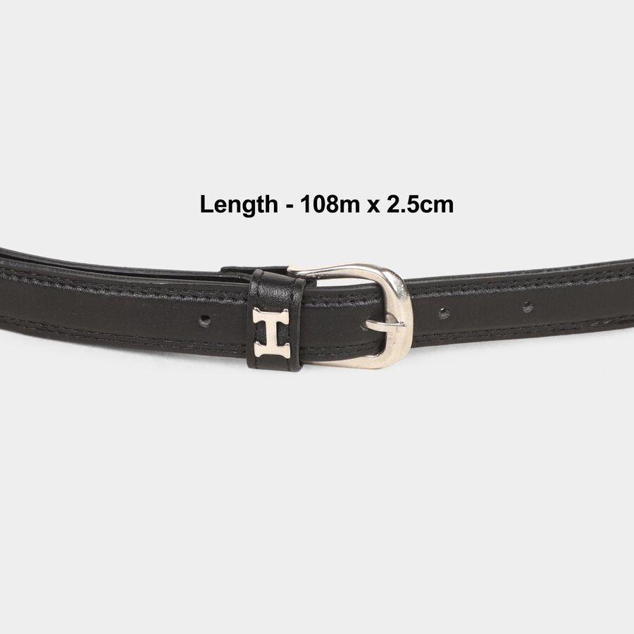 Women's Black Polyurethane Belt, , large image number null