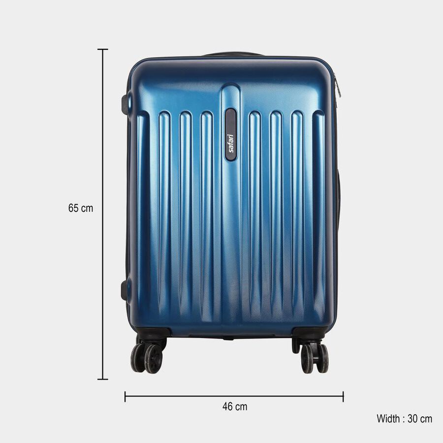 8-Wheel Dark Blue Polypropylene Hard Case Trolley, Medium, , large image number null