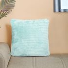 Light Aqua Velvet Solid Cushion, , small
