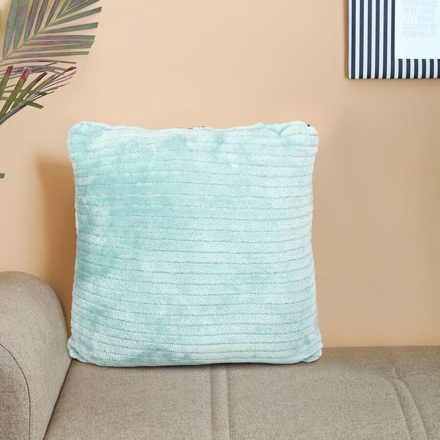 Light Aqua Velvet Solid Cushion, , large