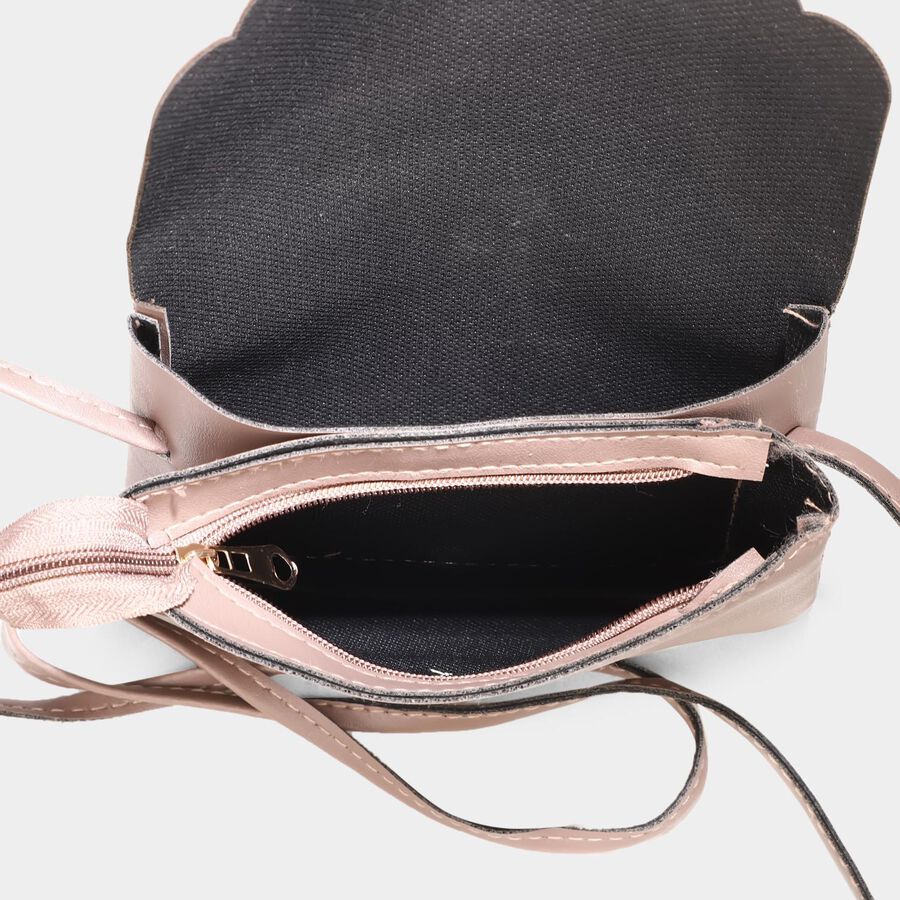 Women's Dark Pink Polyurethane Sling Bag, , large image number null