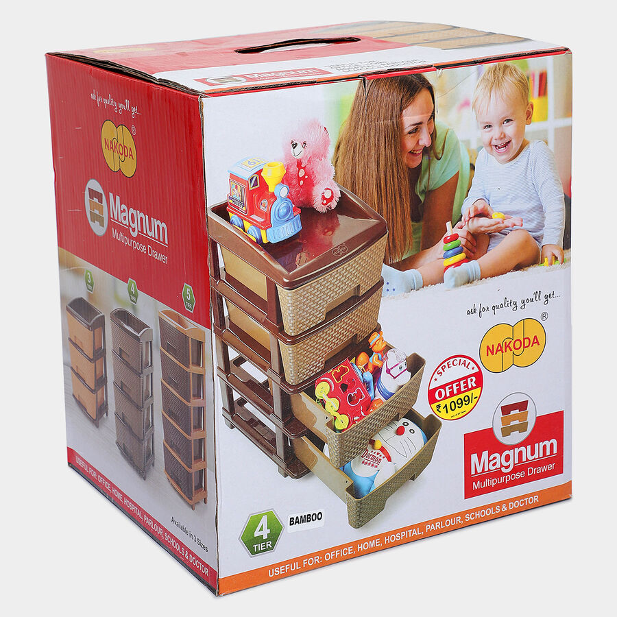 4-Tier Plastic Multi-Drawer Organizer, , large image number null