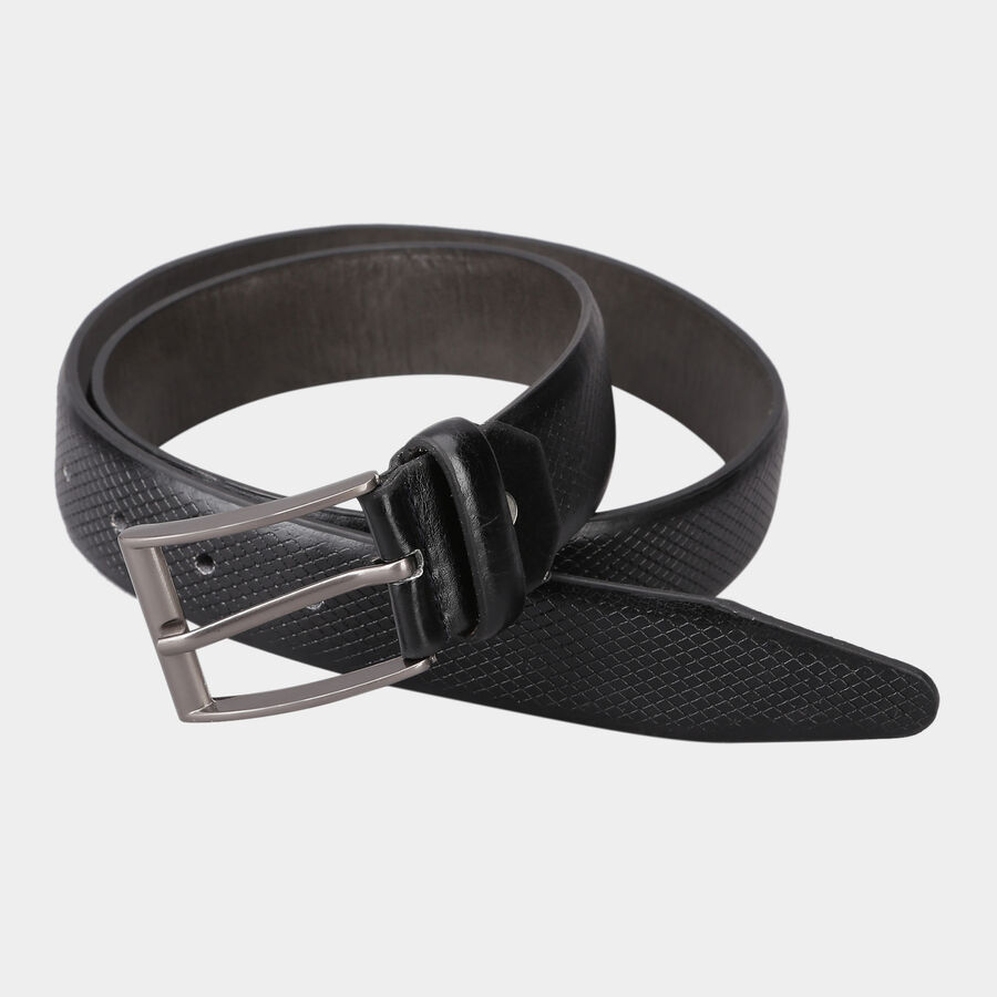 Men's Black Polyurethane Casual Belt, , large image number null