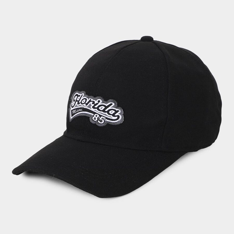 Black Men's Cotton Cap, , large
