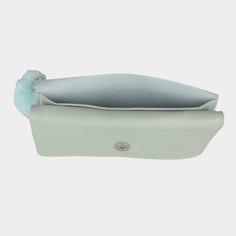 Women's Light Green Polyurethane Clutch Bag, , large image number null