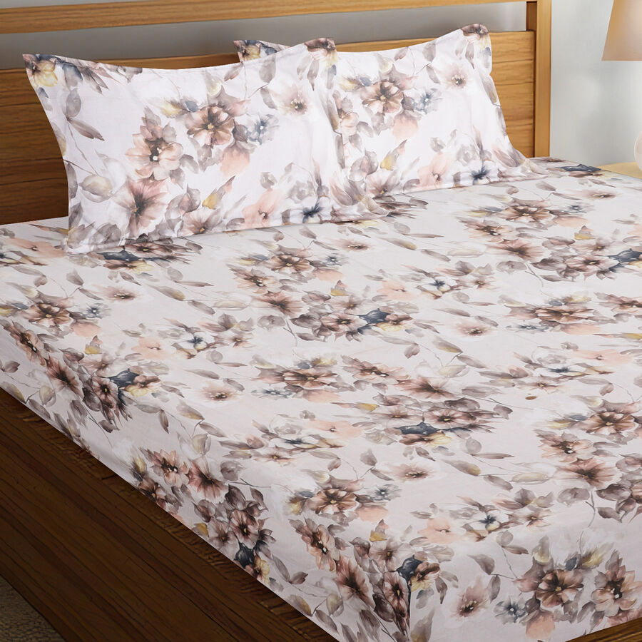 120 GSM White Polyester Double Bedsheet, , large image number null