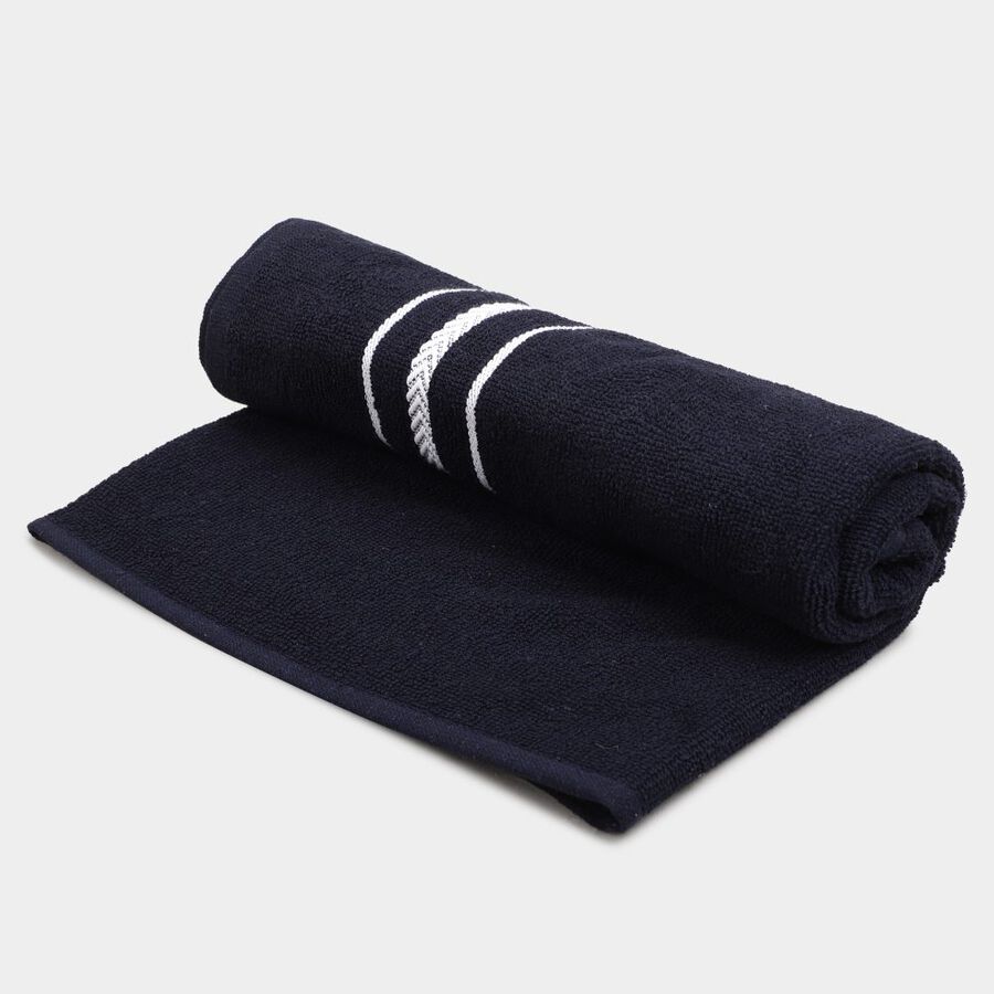 365 GSM Blue Microfiber Bath Towel, , large