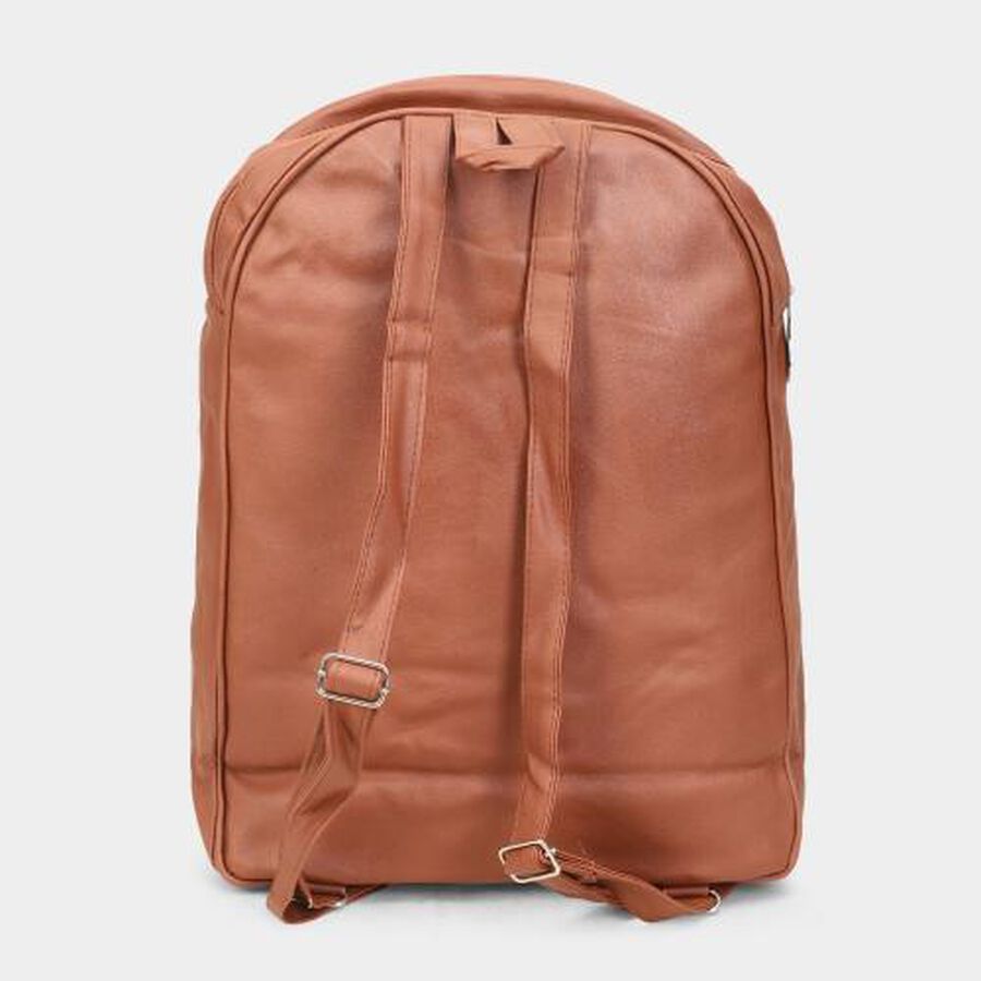 Women's Brown Polyurethane Backpack, , large image number null