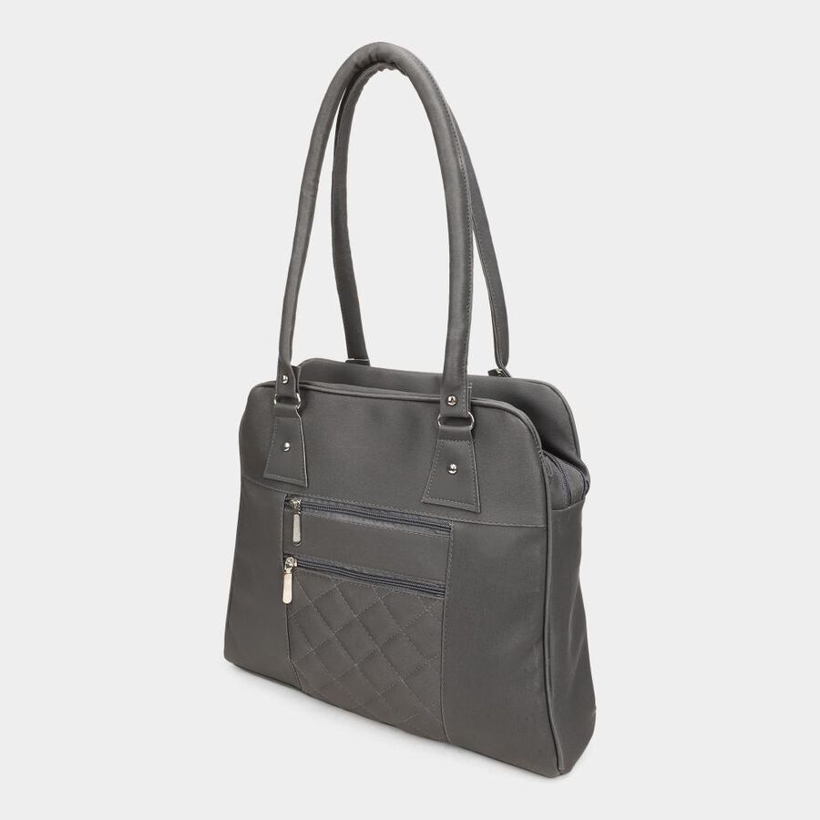 Women's Grey Polyurethane Tote Bag, , large image number null