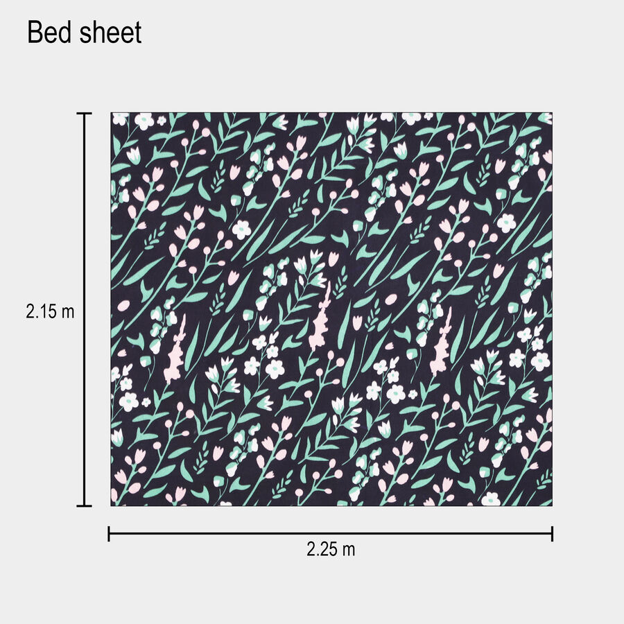 120 GSM Blue Polyester Double Bedsheet, , large image number null