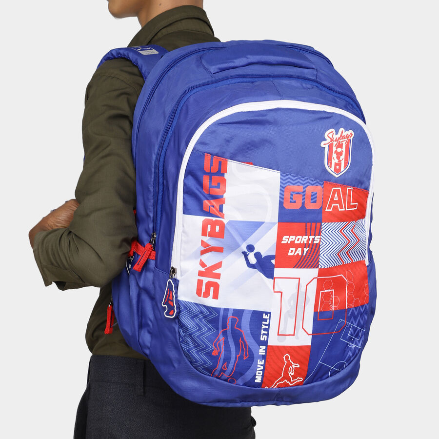 Blue Fabric Backpack, , large