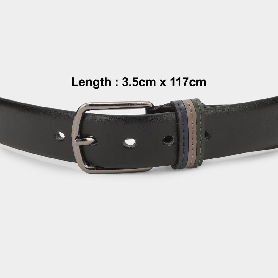 Men's Black PU Casual Belt , , large