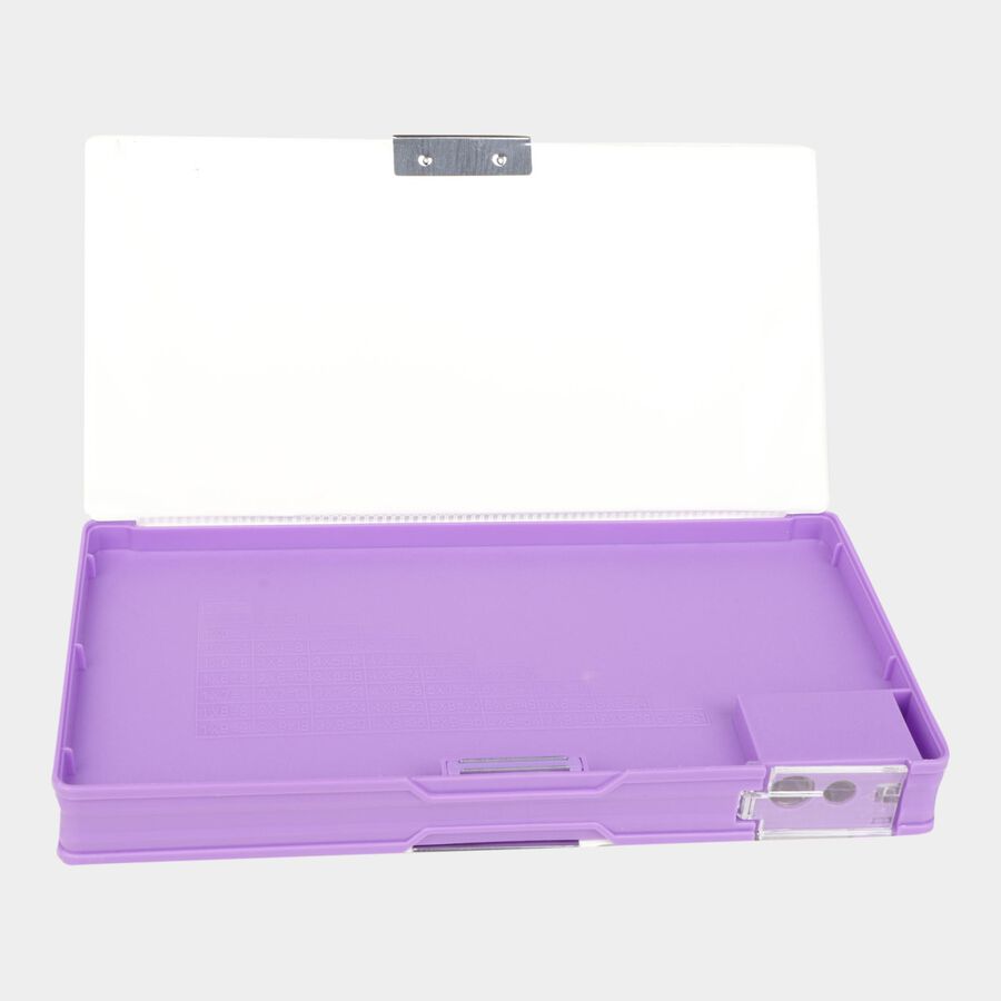 1 Pc. Plastic Educational Pencil Box - Colour/Design May Vary, , large image number null