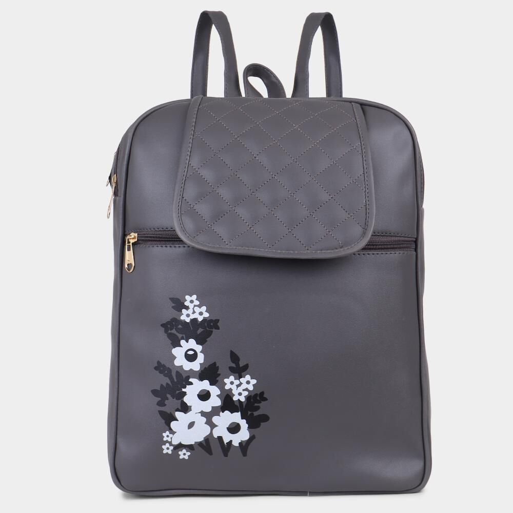 Lucky Charm                         Women's Grey Polyurethane Backpack