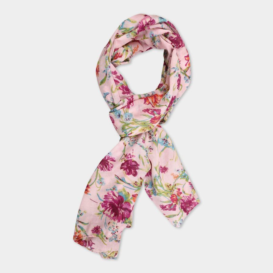 Women's Pink Viscose Scarf, , large image number null