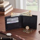 Men's Black Polyurethane Wallet, , small