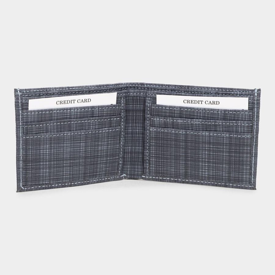 Men's Blue Polyurethane Wallet, , large