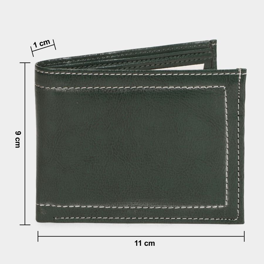 Men's Green Polyurethane Wallet, , large