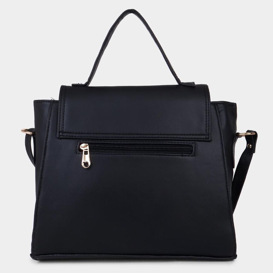 Women's Black Polyurethane Hand Bag, , large image number null