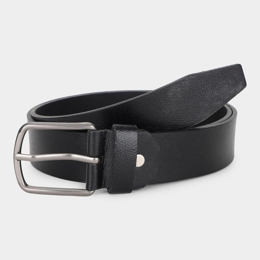 Men's Black PU Formal Belt , , large
