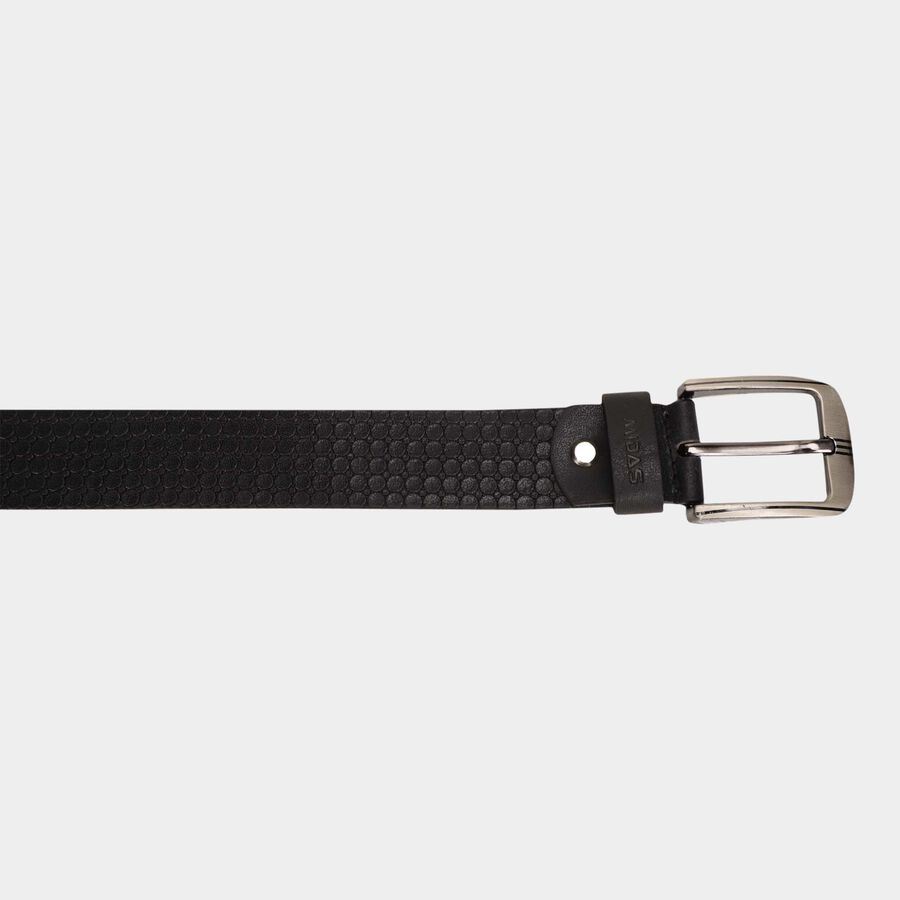 Men's Black Leather Casual Belt, , large image number null