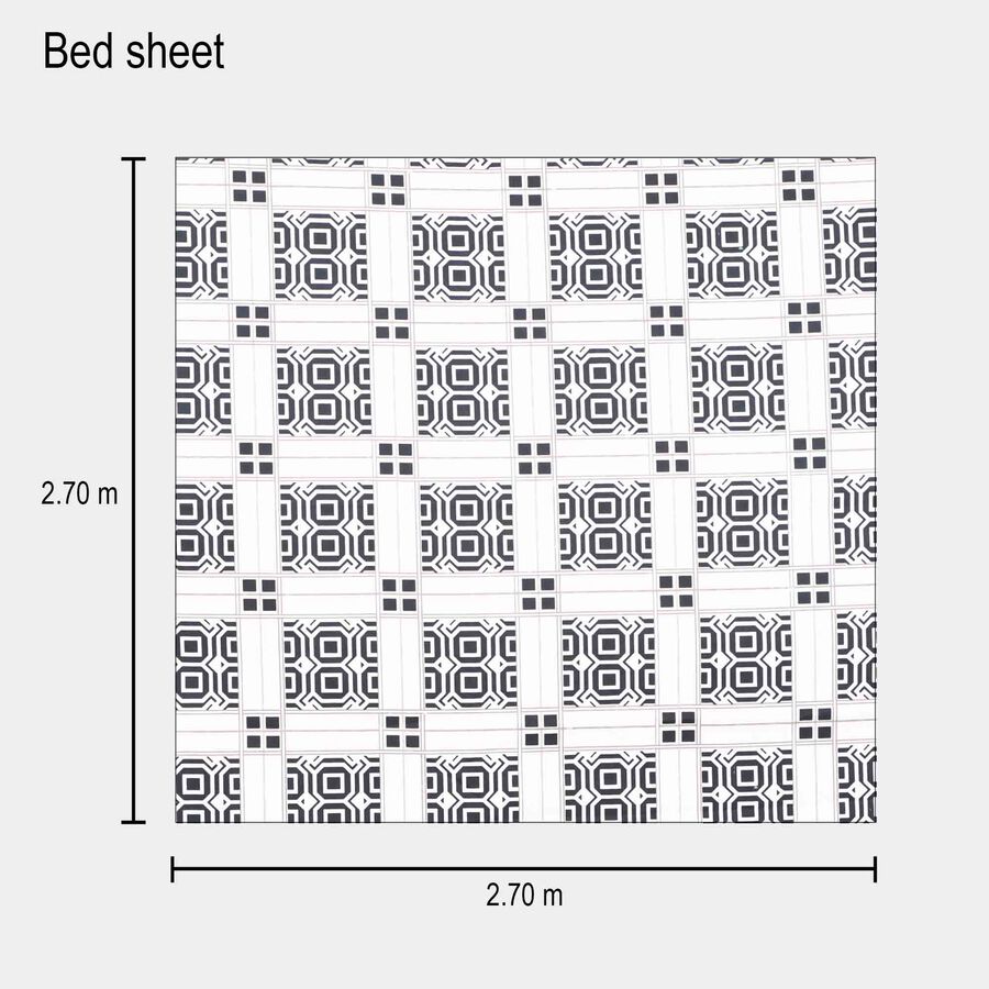White Microfiber Double Bedsheet with Pillow Cover, , large