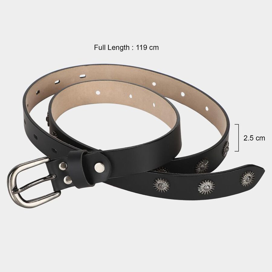 Woman's Black Polyurethane Belt, , large
