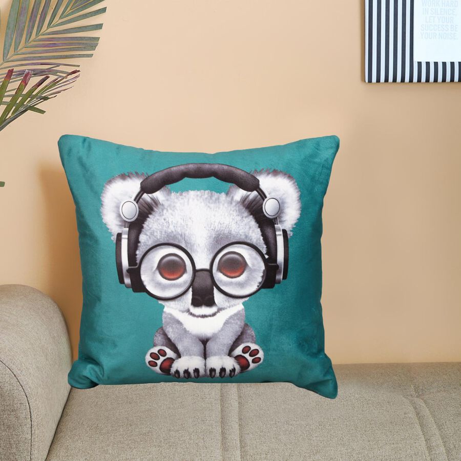 Teal Animal Printed Cushion, , large