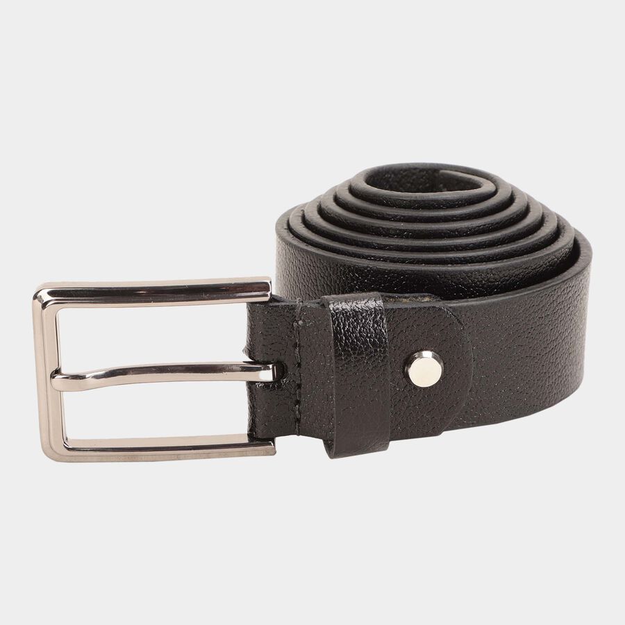 Men's Black Leather Formal Belt, , large image number null
