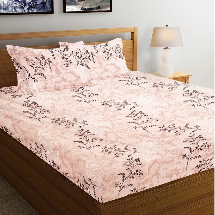 110 GSM Microfiber Double Bedsheet with 2 Pillow Covers