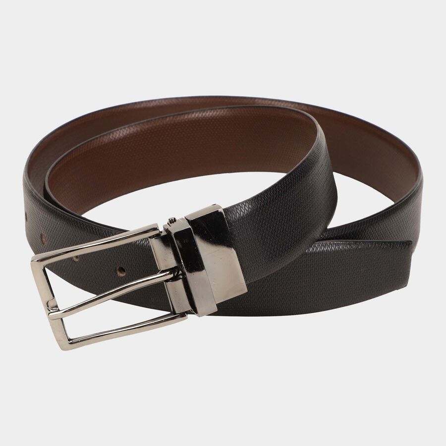 Men's BlackLeather Formal Belt, , large